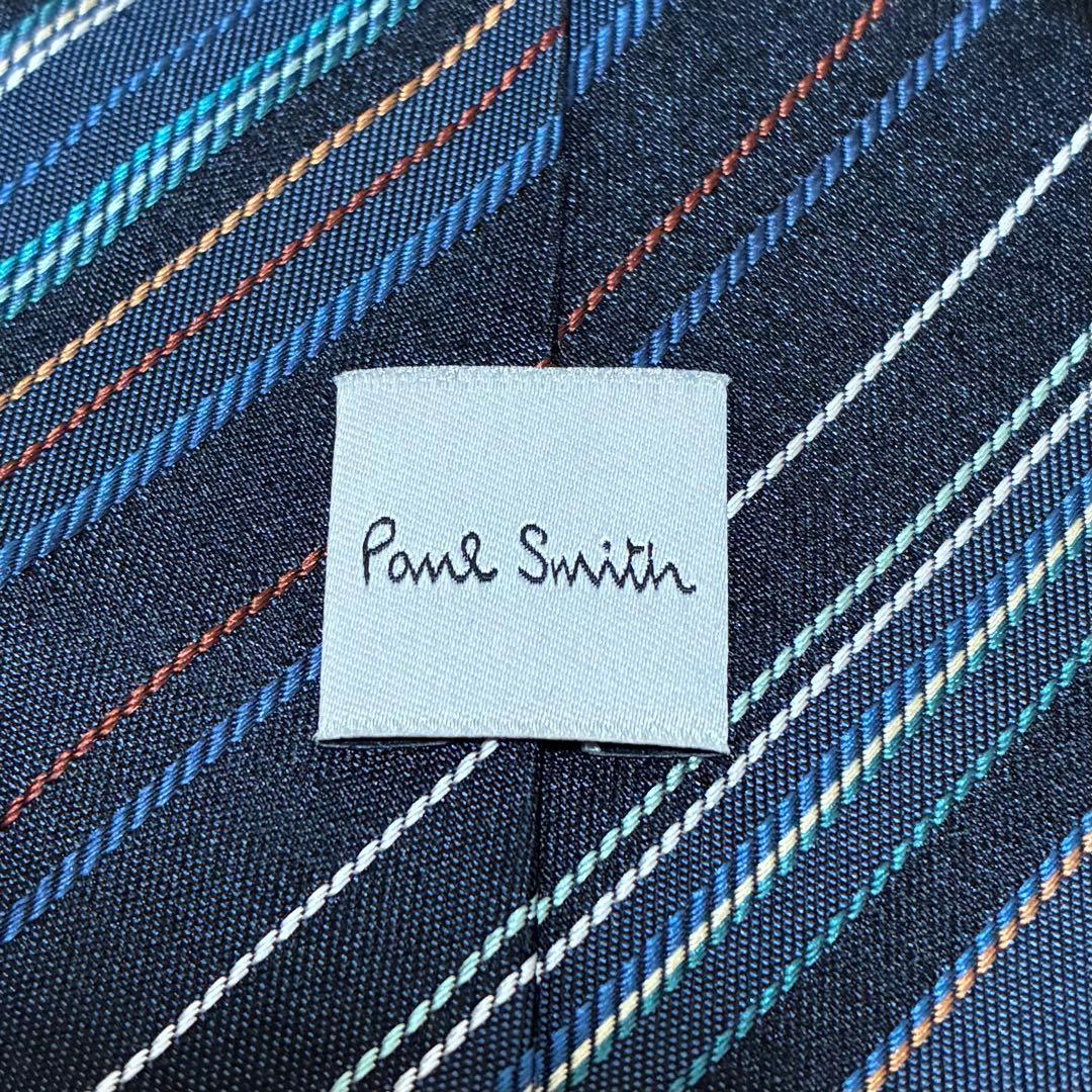 【極美品】ポールスミス ネクタイ 現行 マルチストライプ 花柄 日本製 ビジネス