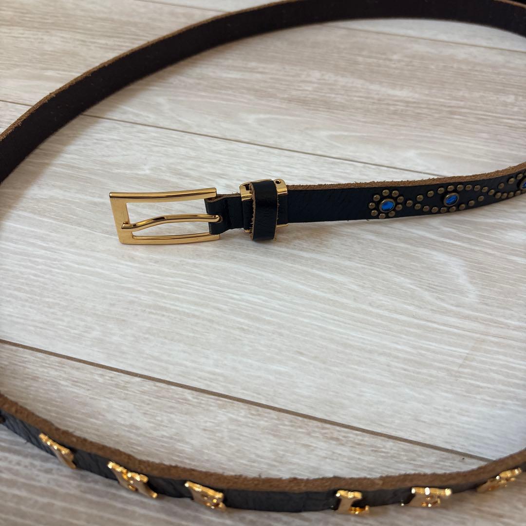 ナロースタッズレザーベルト