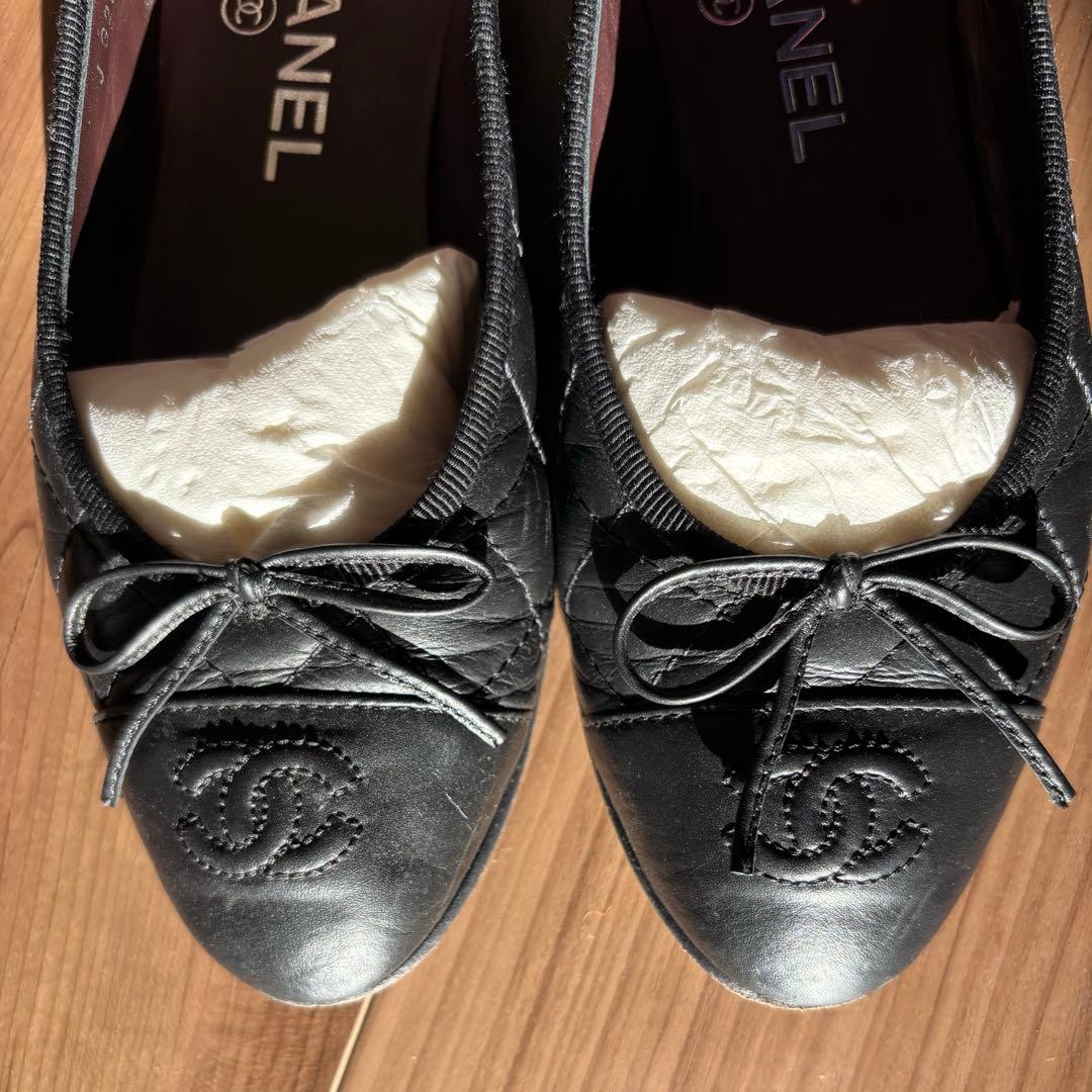 美品【CHANEL シャネル】バレリーナ 35.5(22.5センチ) 保存袋付