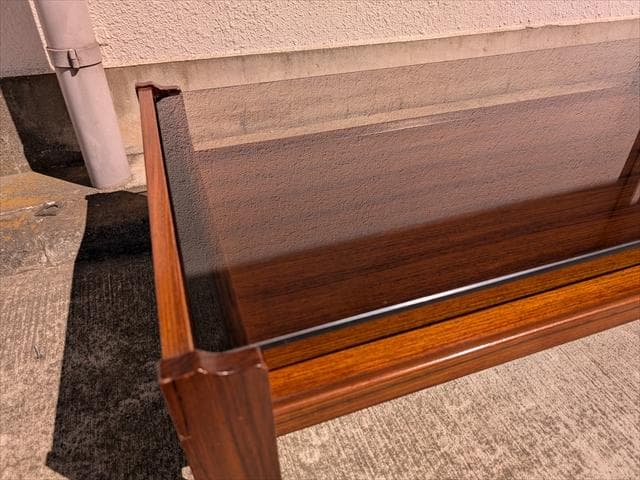 ヴィンテージ｜日田工芸｜スモークガラストップ｜センターテーブル｜