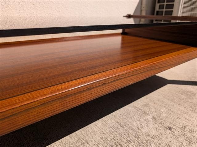 ヴィンテージ｜日田工芸｜スモークガラストップ｜センターテーブル｜