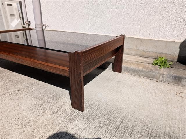 ヴィンテージ｜日田工芸｜スモークガラストップ｜センターテーブル｜