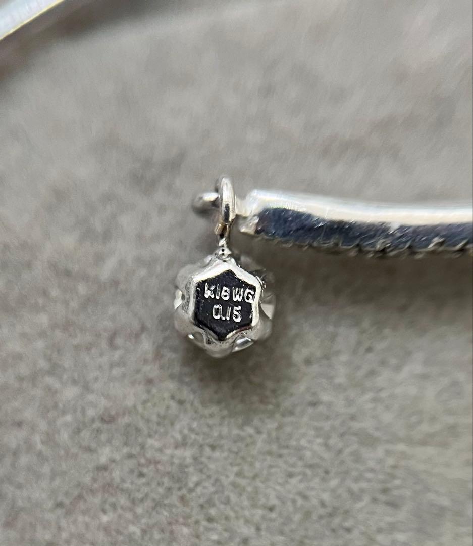 k18WG ダイヤ フック ピアス 0.30ct スウィング