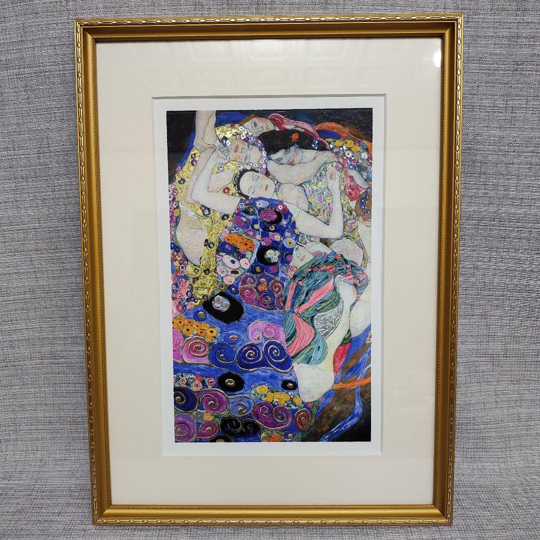 グスタフ クリムト 乙女たち 極美品 インテリアアート 額装 ミクストメディア）