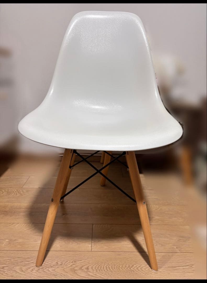 ホワイト ウッド脚チェア