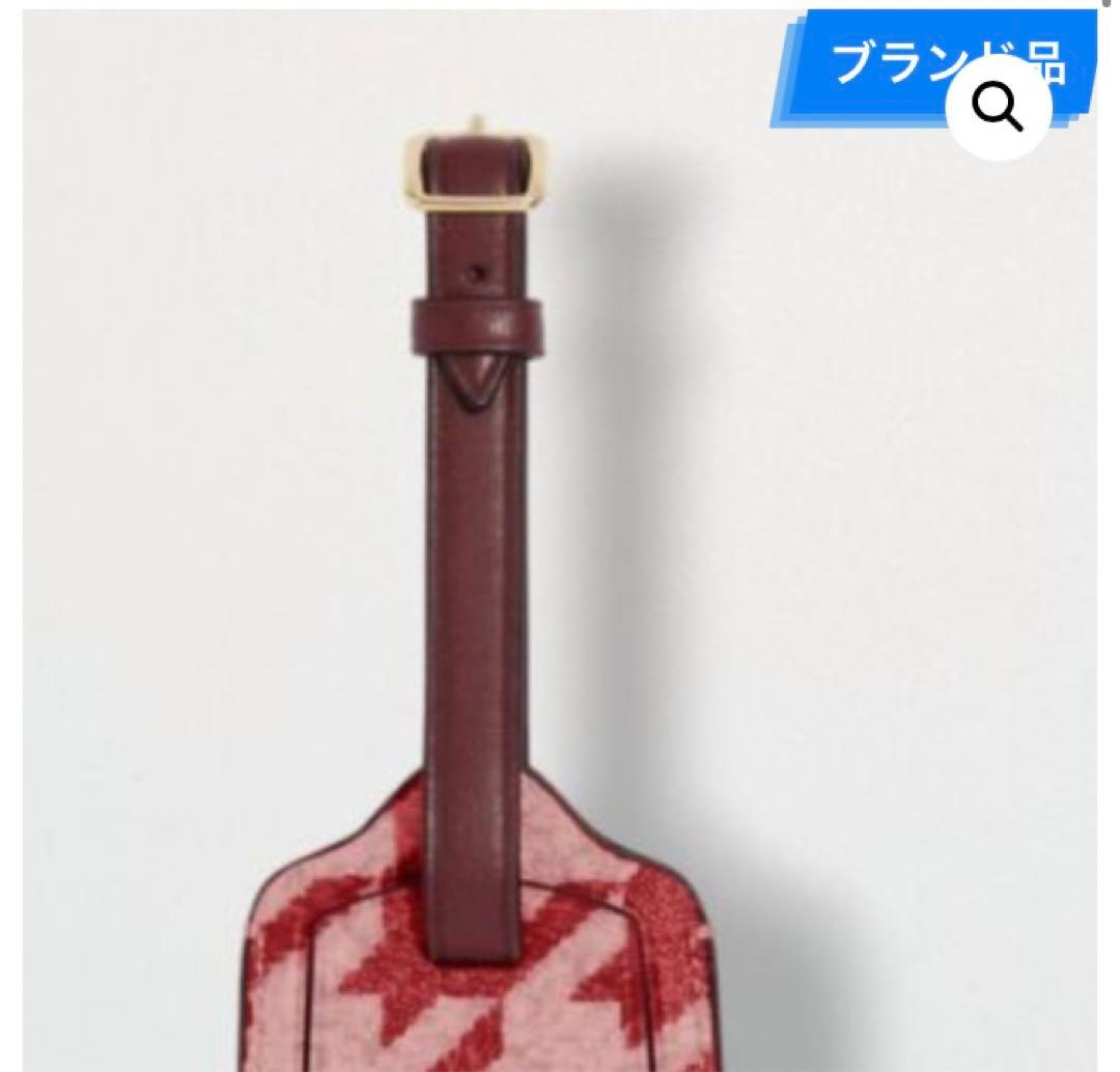 未使用 未開封 美品 コーチラゲッジタグ 千鳥格子柄 荷物タグ ピンク レッド