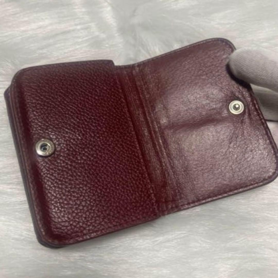 BALENCIAGA三つ折り財布　赤茶色　あずき色
