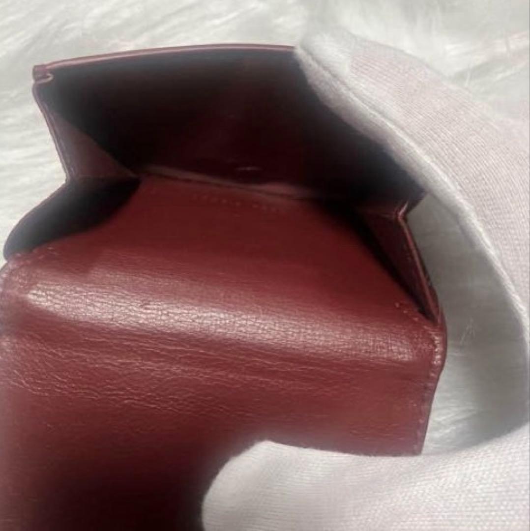 BALENCIAGA三つ折り財布　赤茶色　あずき色