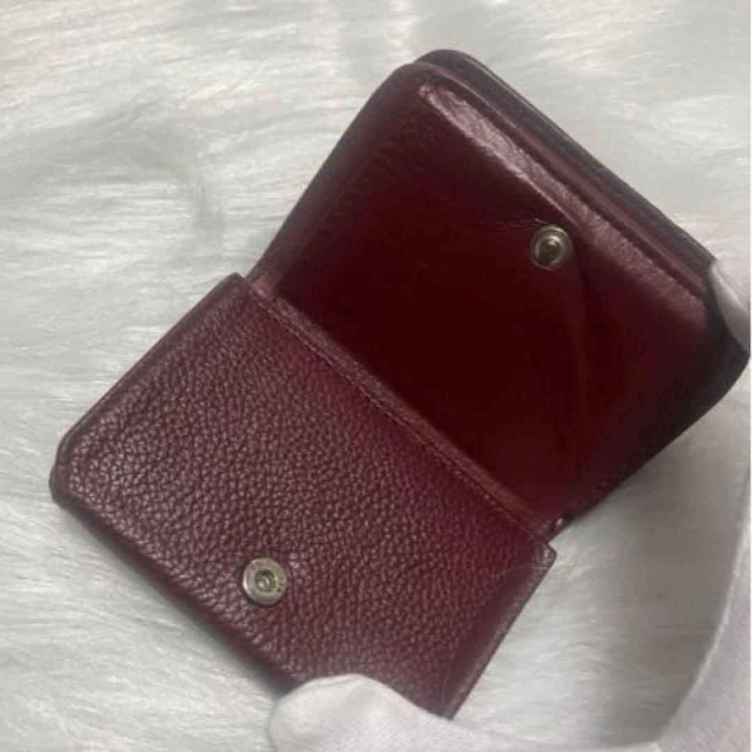 BALENCIAGA三つ折り財布　赤茶色　あずき色