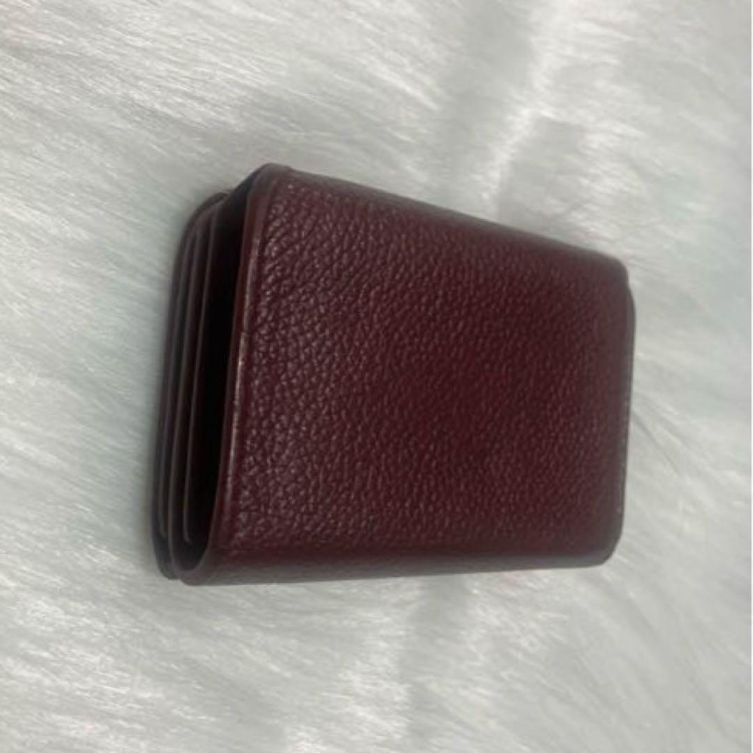 BALENCIAGA三つ折り財布　赤茶色　あずき色