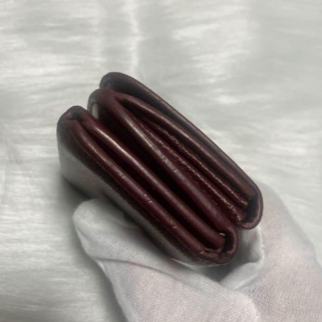 BALENCIAGA三つ折り財布　赤茶色　あずき色