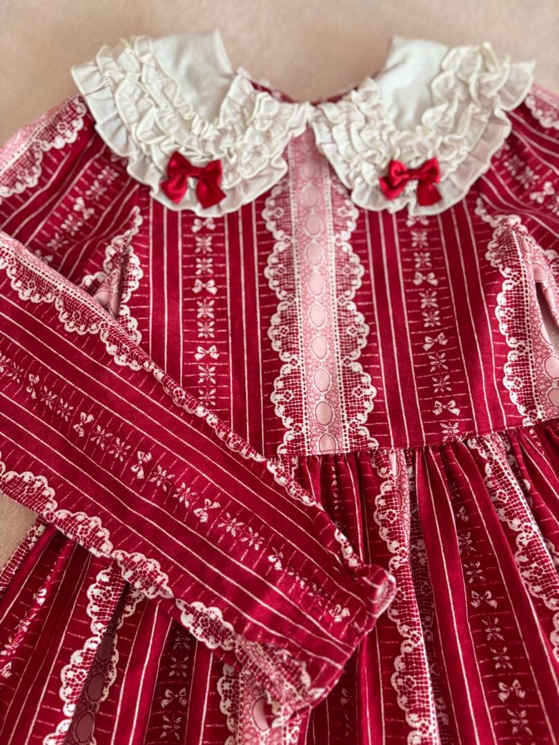 美品Shirley Temple テディベアワンピース　130cm クリスマス