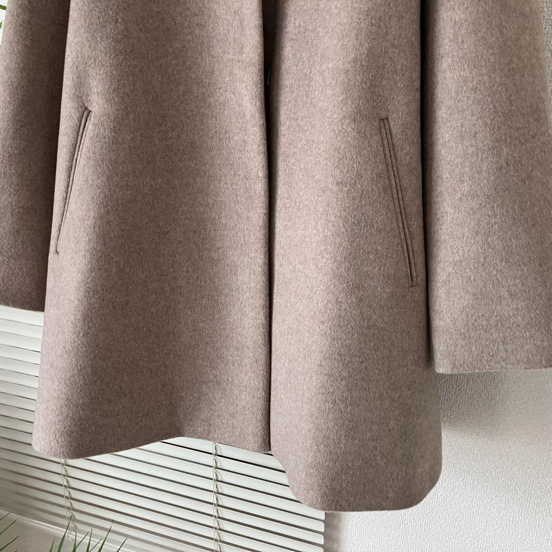 【美品】【2024AW】IENAシャルムビーバーAラインコート ノーカラーコート