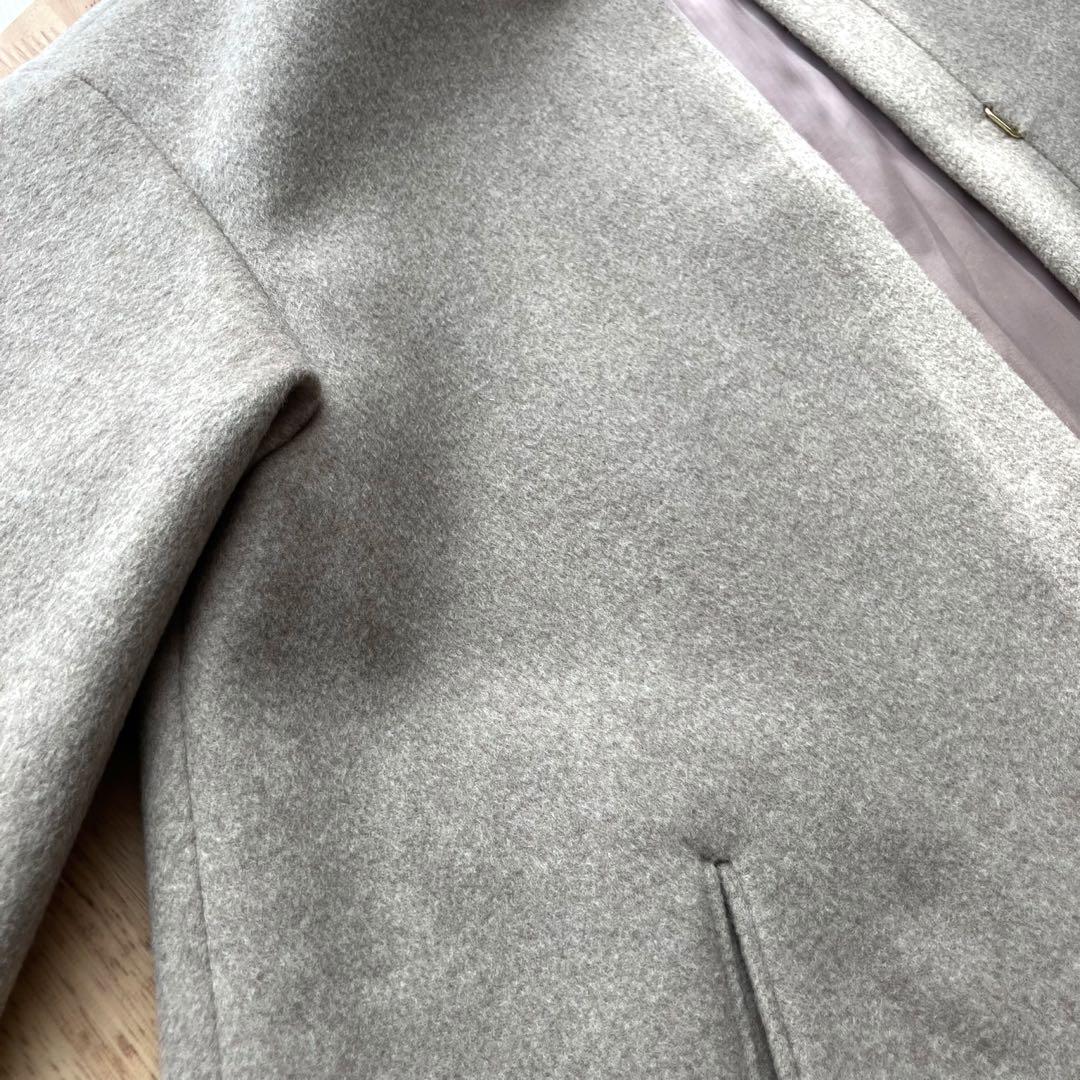 【美品】【2024AW】IENAシャルムビーバーAラインコート ノーカラーコート