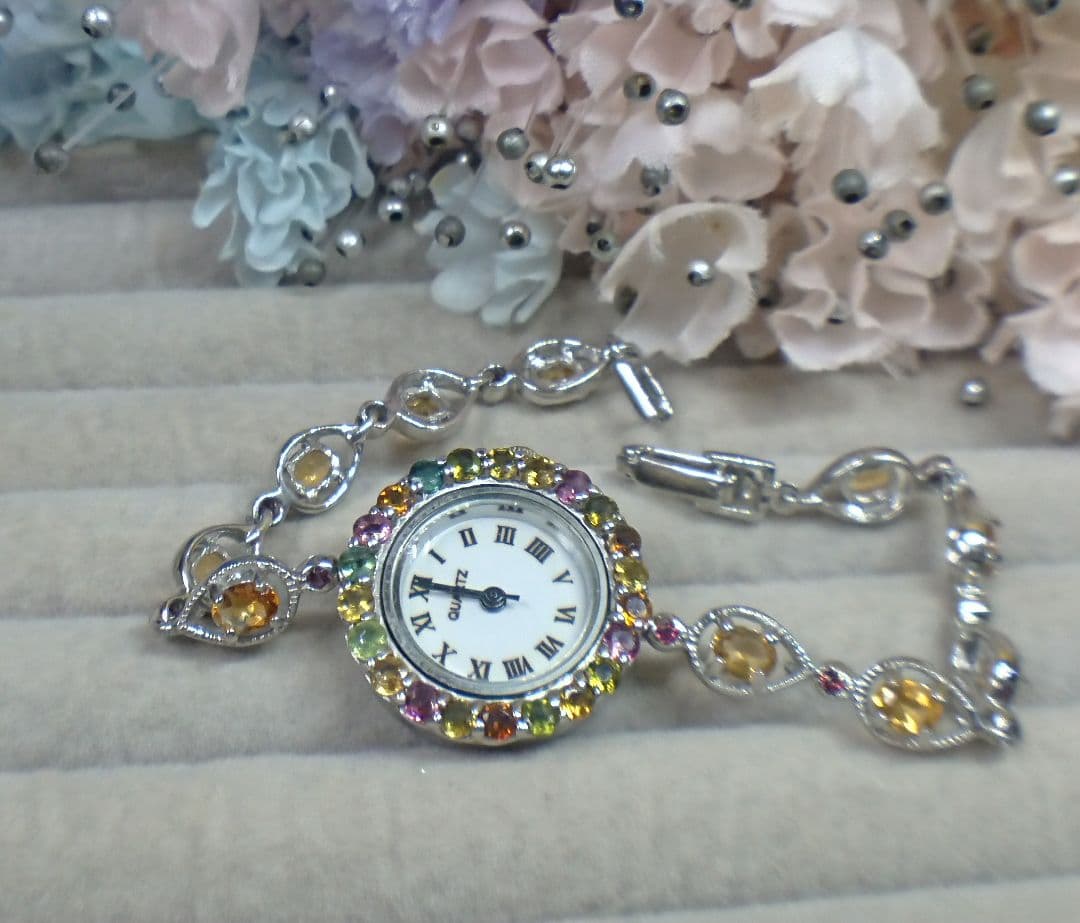 トルマリン シトリン 時計 925 0170 タンザナイト