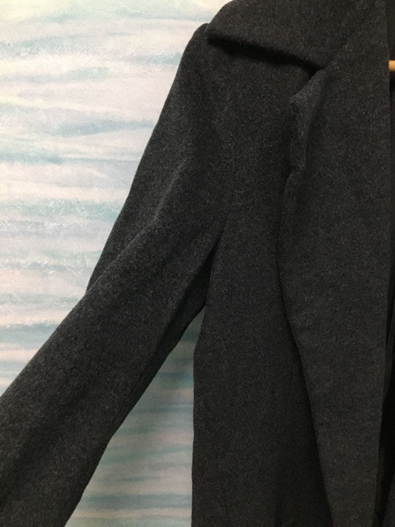 【Y'sヨウジヤマモト】ロング丈コート　フェルト生地　グレー　モード 日本製