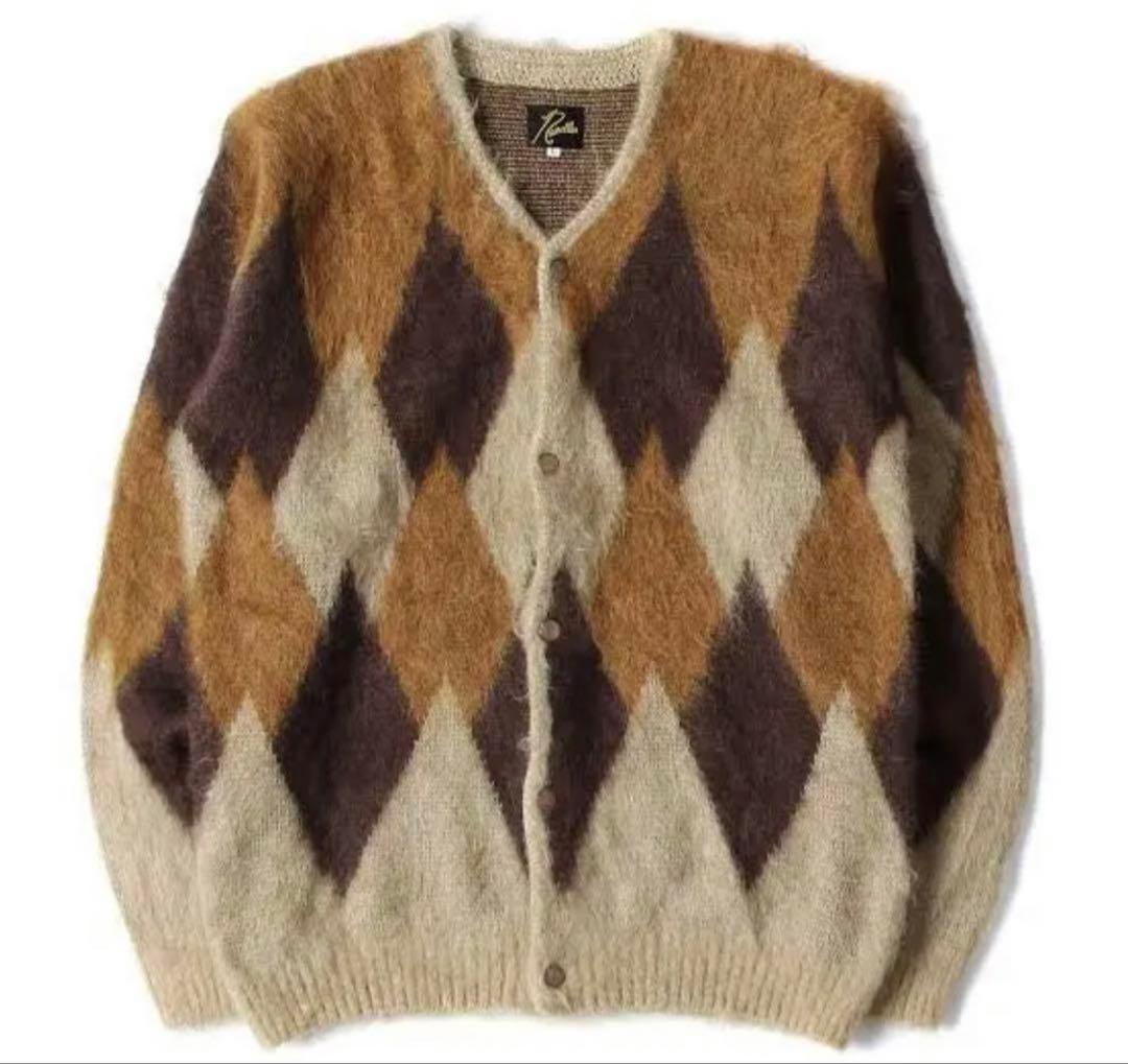 needles 18aw アーガイル柄 モヘヤ カーディガン