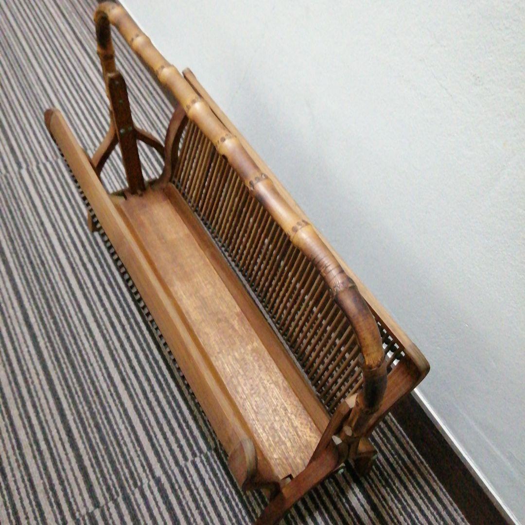 竹製木製　ヴィンテージラック　46cm　大正〜昭和初期