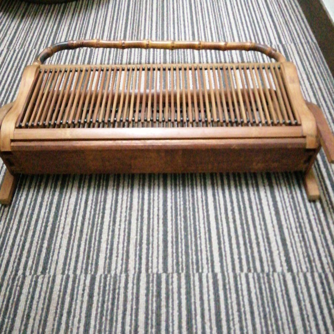 竹製木製　ヴィンテージラック　46cm　大正〜昭和初期