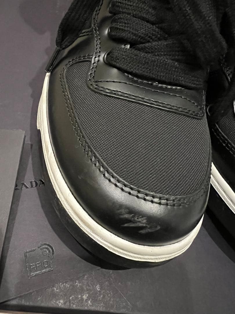 B*C様 PRADA ハイカットスニーカー ブラック　レディース　25.5cm