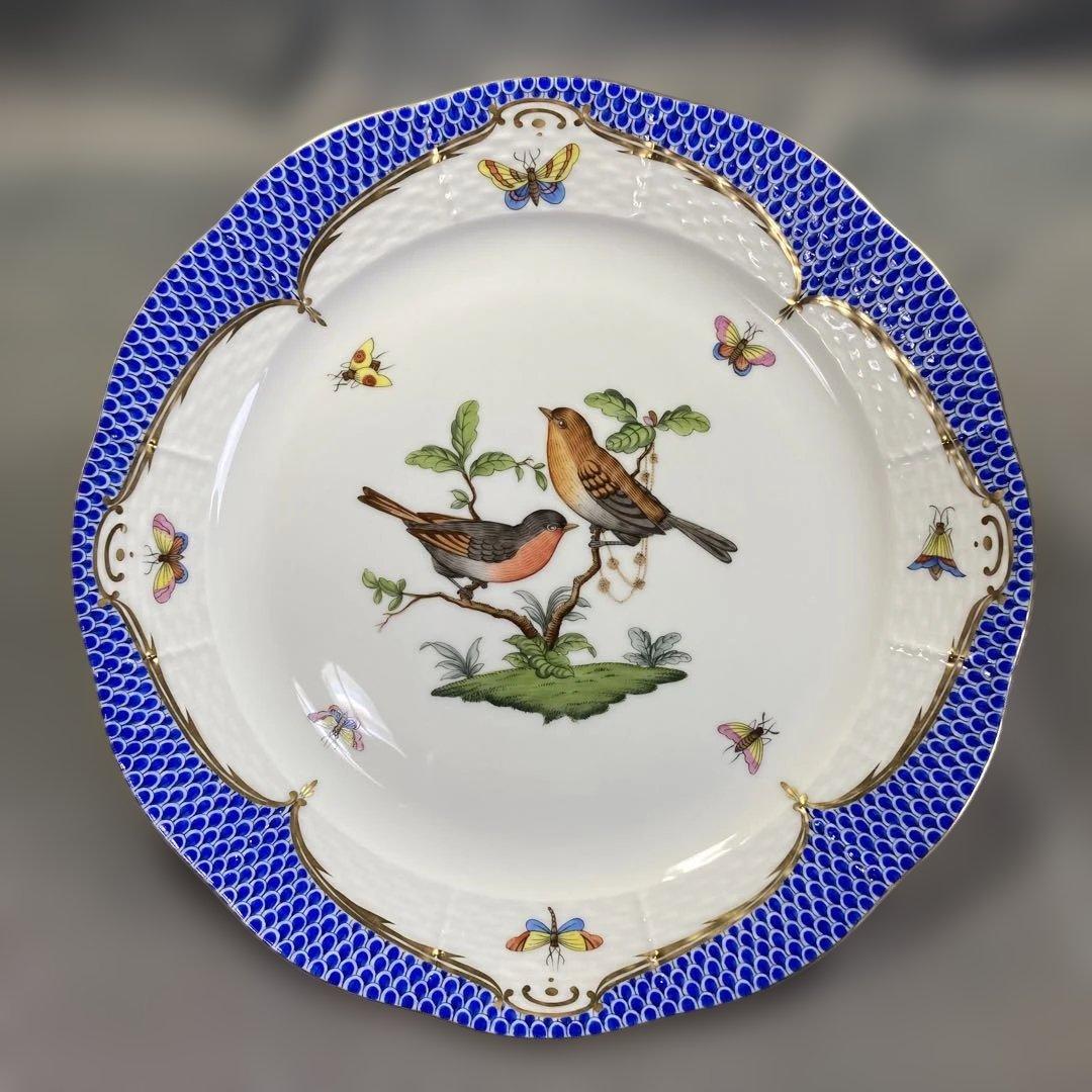 モアヘレンド　ロスチャイルド　バード　ブルースケールプレートハンドペイント