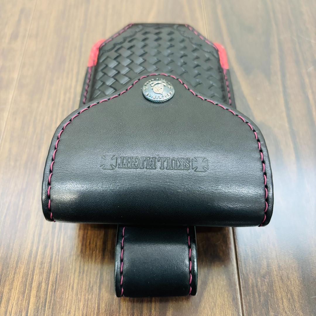 SKULL FLIGHT スカルフライト シガーケース レザー ブラック×レッド