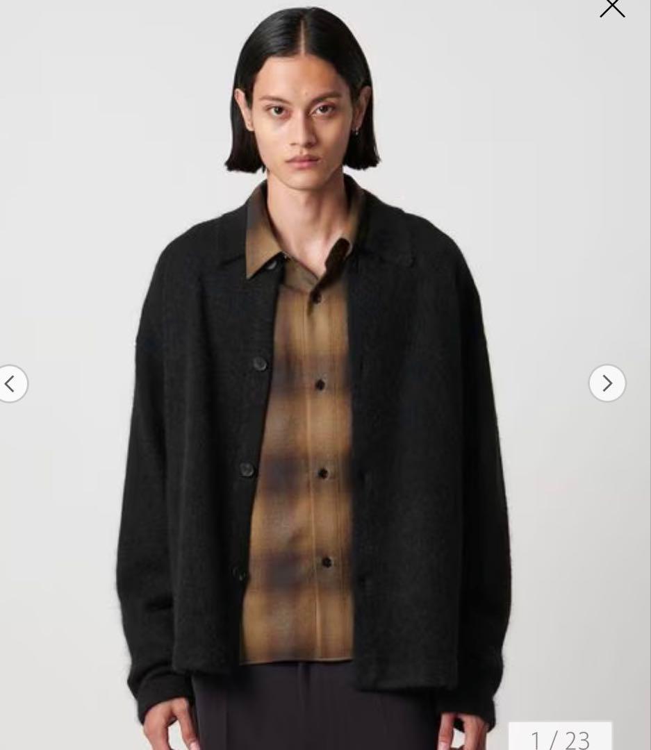 Hbeauty&youth モヘア　クロップド ニットシャツ