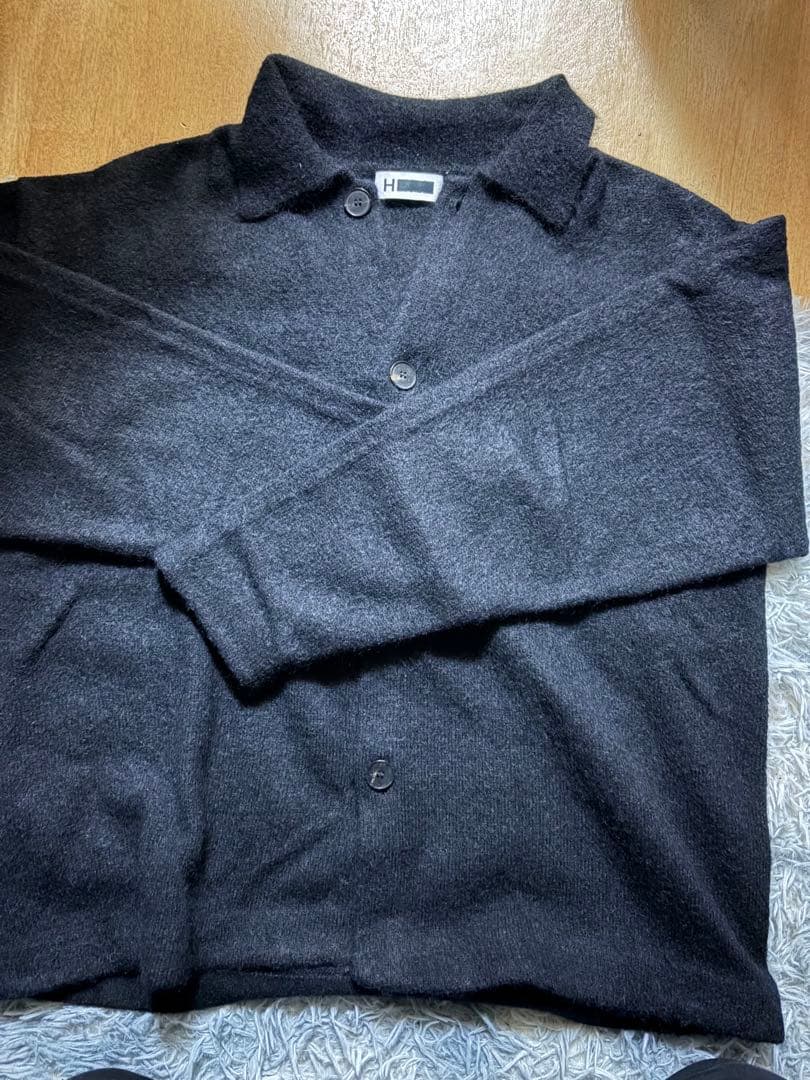 Hbeauty&youth モヘア　クロップド ニットシャツ