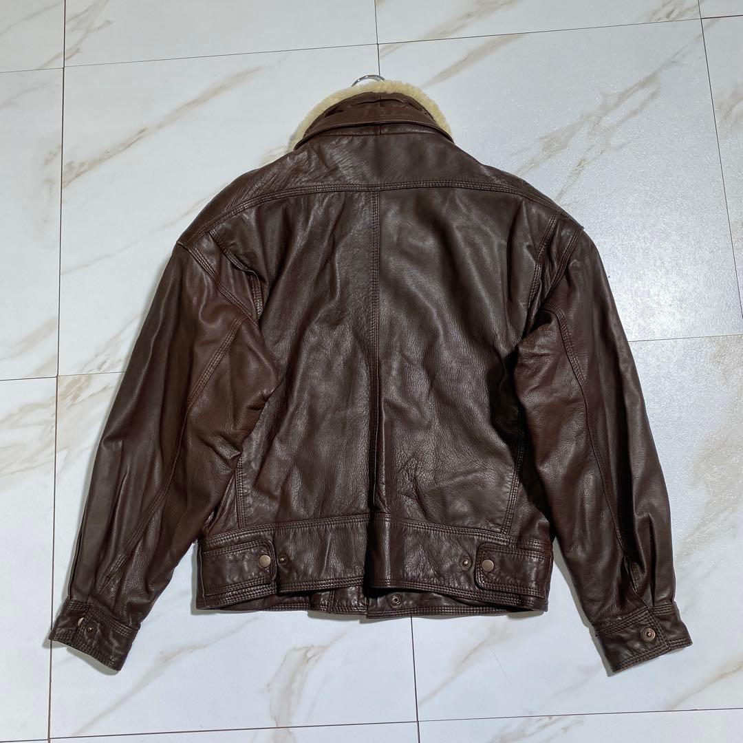 ヴィンテージ G1 ラムスキン 襟ボア 短丈フライトジャケット