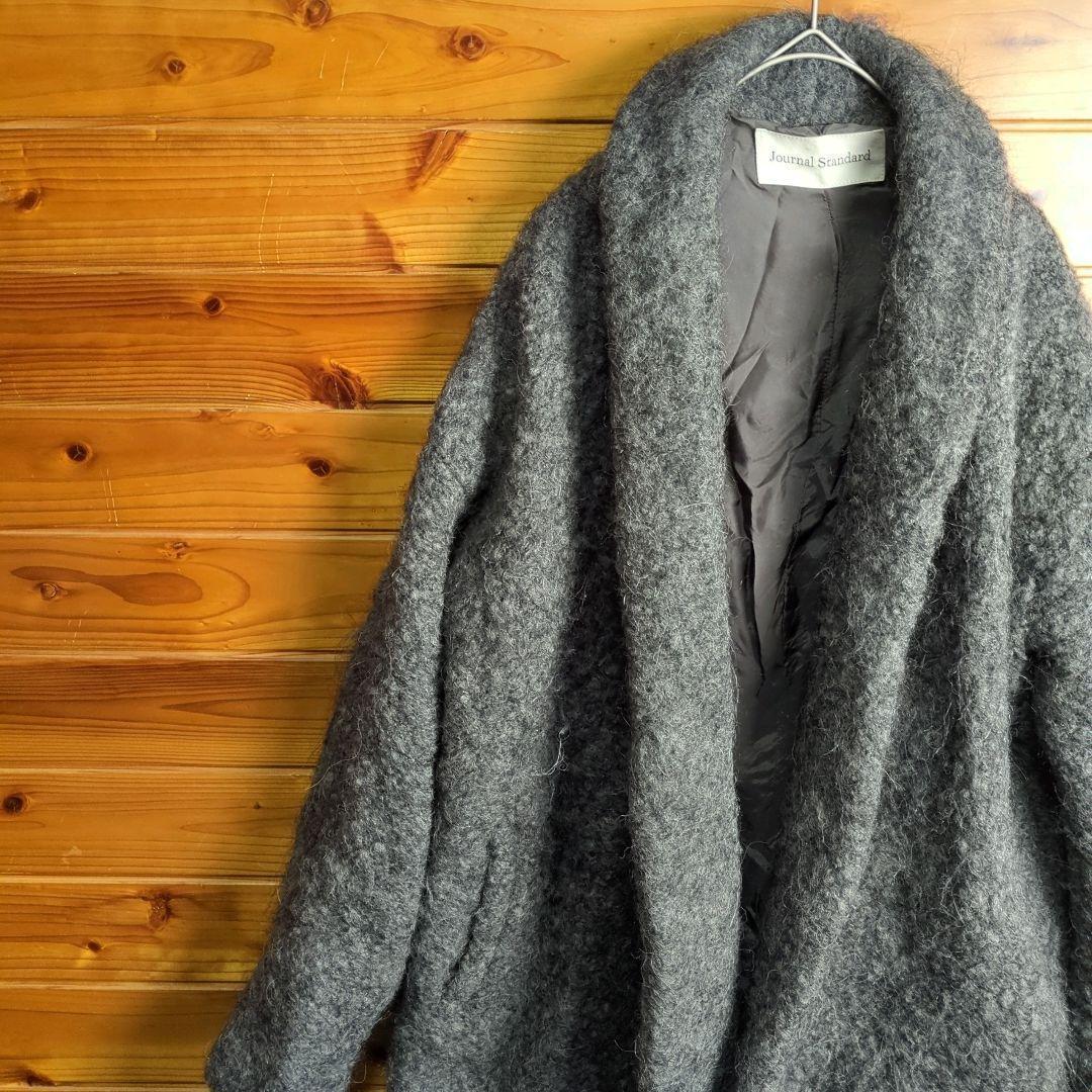 ジャーナルスタンダード　ウールコート　グレー　Ⅼ　男女兼用　モヘア　アルパカ含む