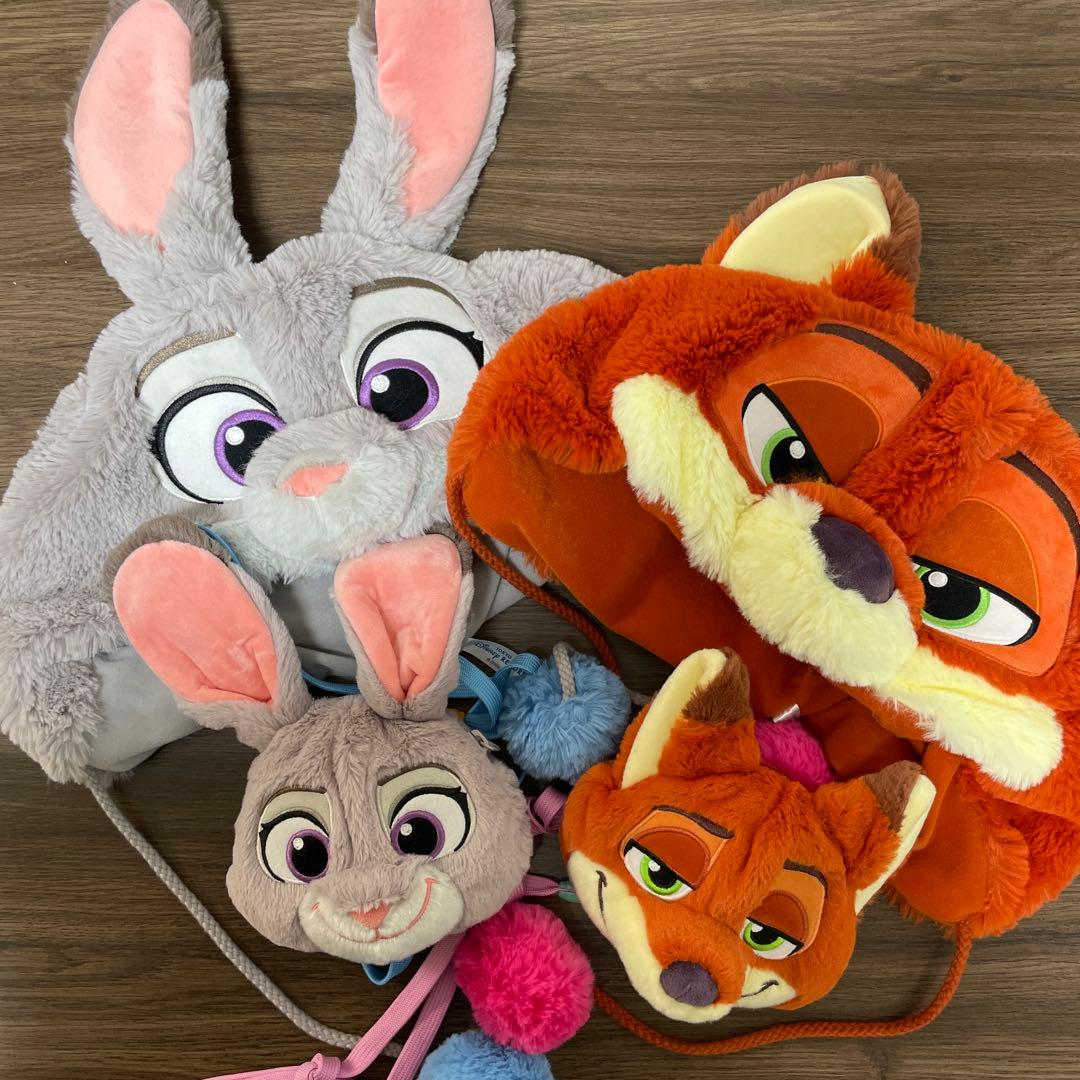 ズートピア　ファンキャップ　ショルダーバッグ　ニックジュディ　4点セット