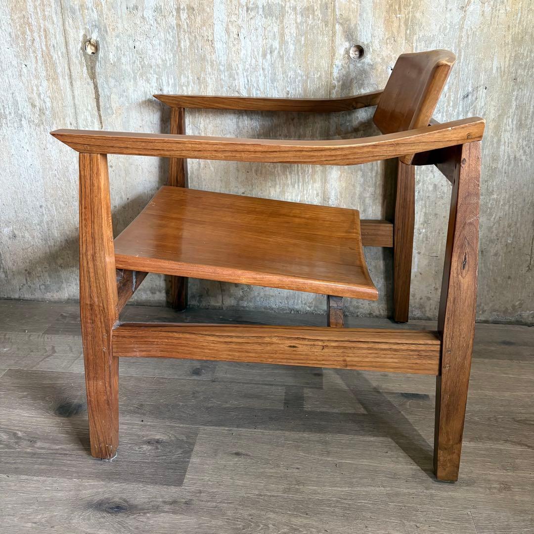 ラウンジチェア　チーク無垢材　つばきや クブンチェア