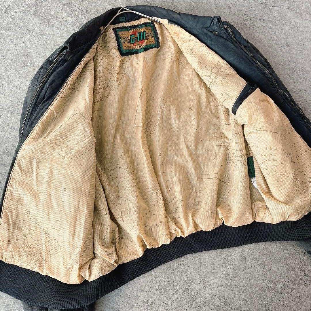 Vintage A-2 レザージャケット L 本革 90sボンバー 裏地マップ