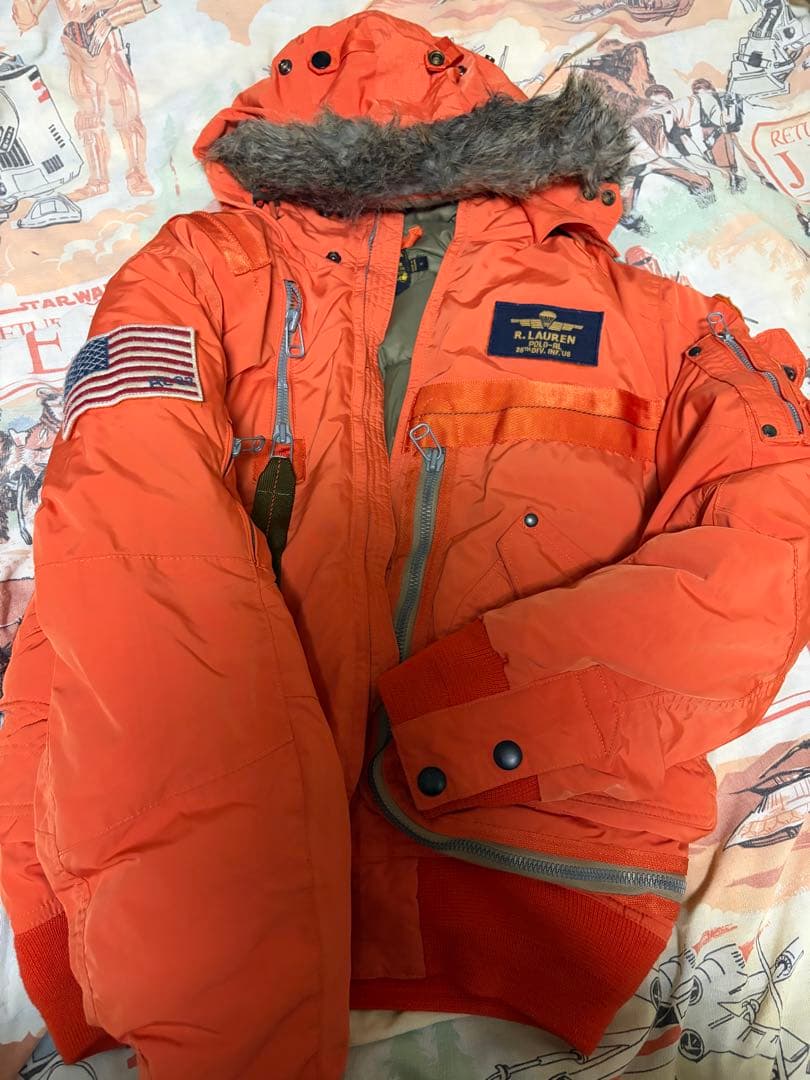 POLO ラルフローレン オレンジ MA-1 フライトジャケット