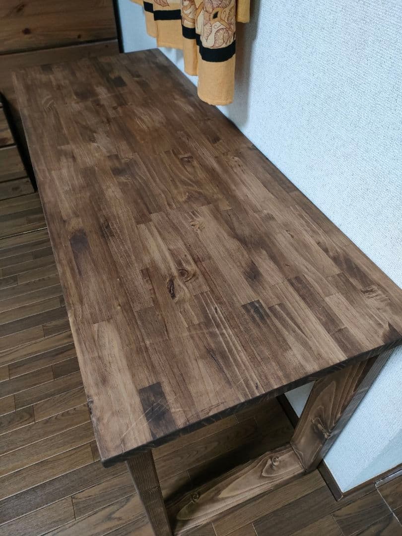 【重厚】150×45×70 カウンターテーブル 一枚板《ウォールナット》組立式