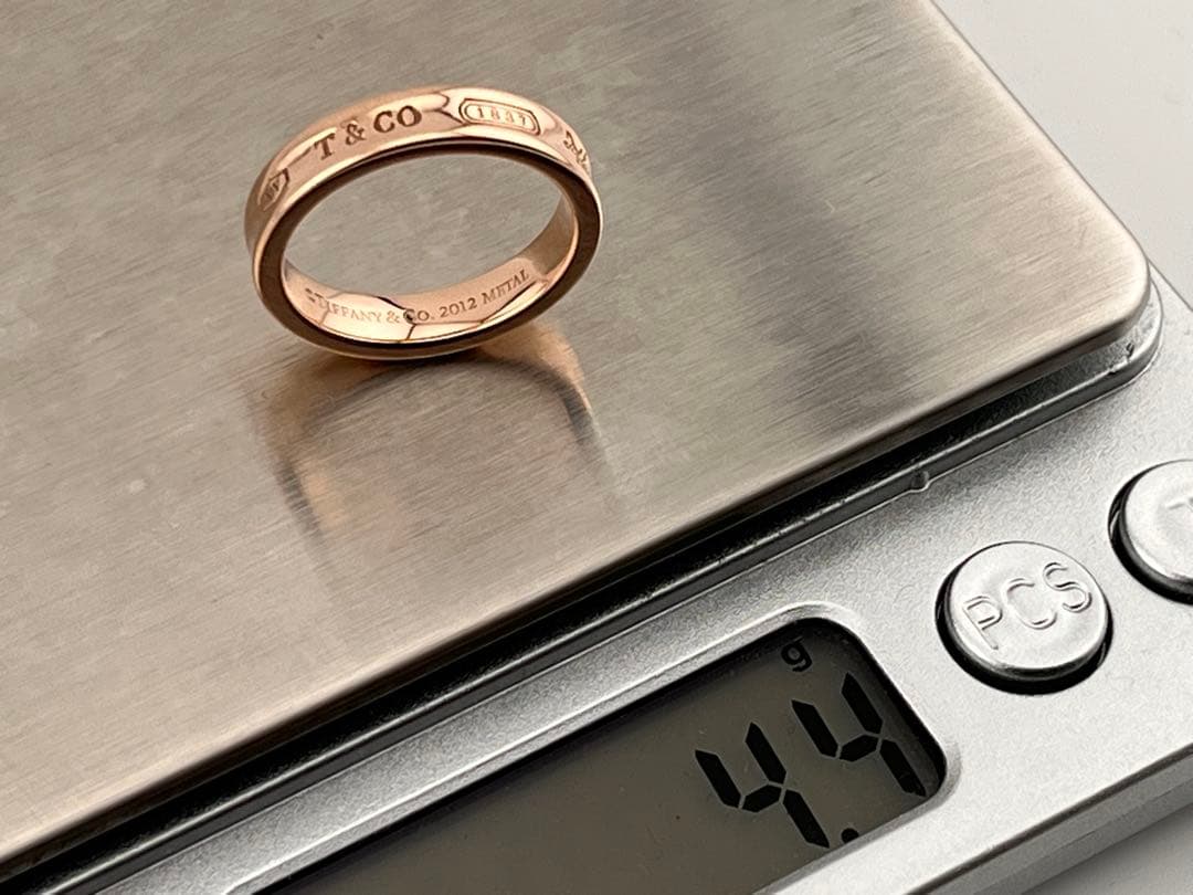 c947 美品　ティファニー　1837 ルベドメタル　ナロー　リング　約11号