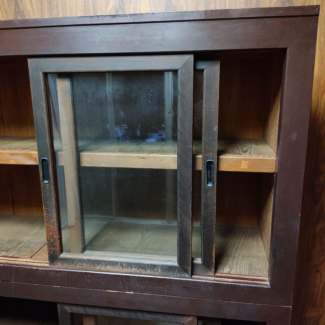 【状態良】『大型 陳列戸棚』 陳列棚 アンティーク 水屋箪笥 食器棚