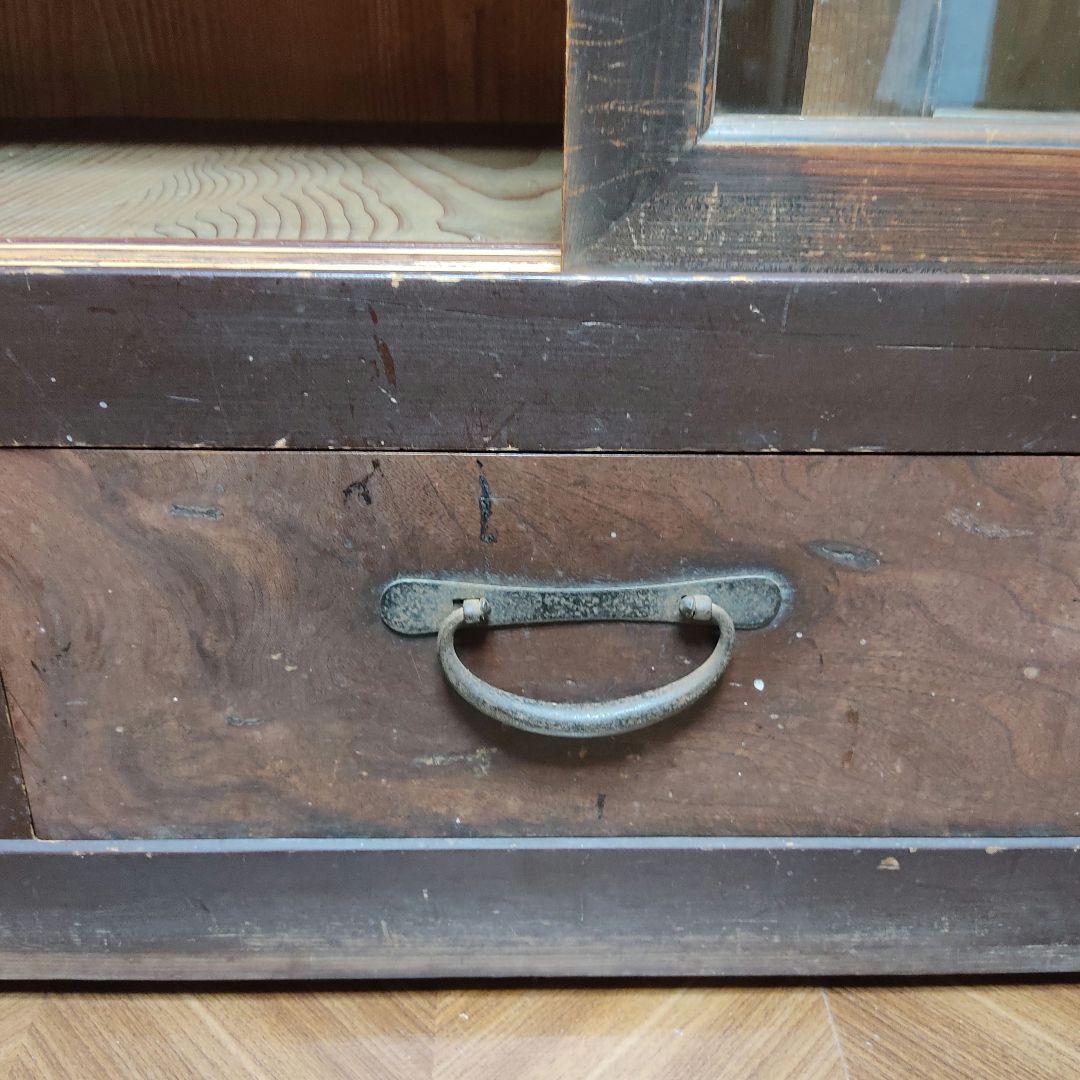 【状態良】『大型 陳列戸棚』 陳列棚 アンティーク 水屋箪笥 食器棚