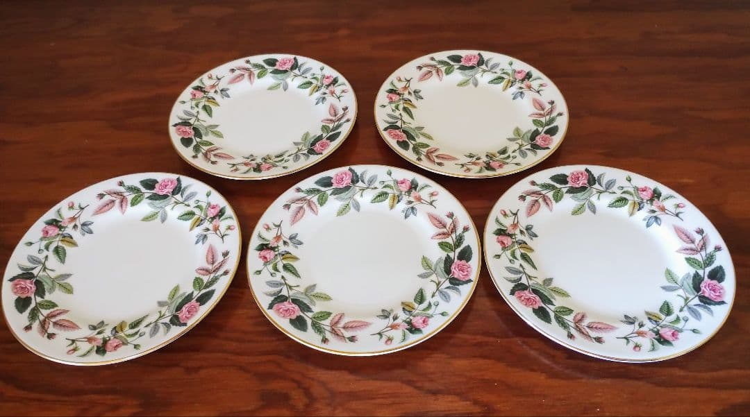 美品 ウェッジウッド『ハザウェイローズ』サイドプレート 5枚セット