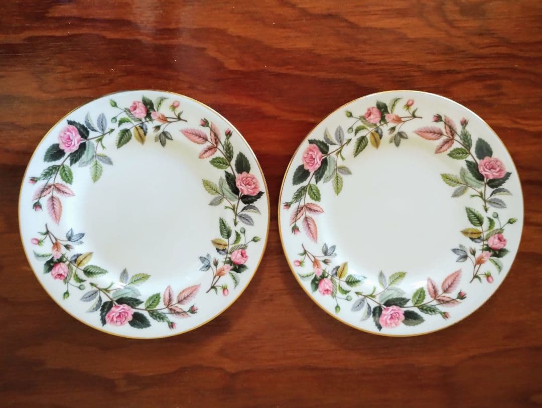 美品 ウェッジウッド『ハザウェイローズ』サイドプレート 5枚セット