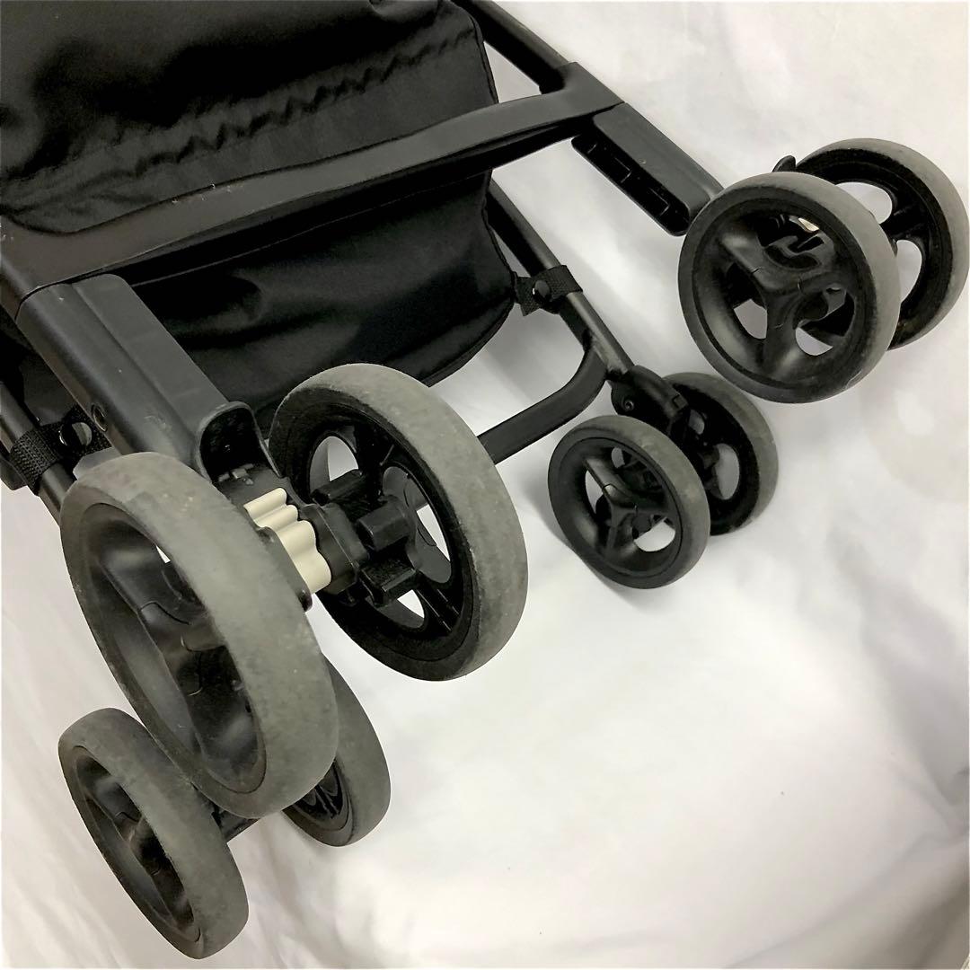 【235】アップリカ ベビーカー カルーンエアーAB カラフルドット 紺 美品