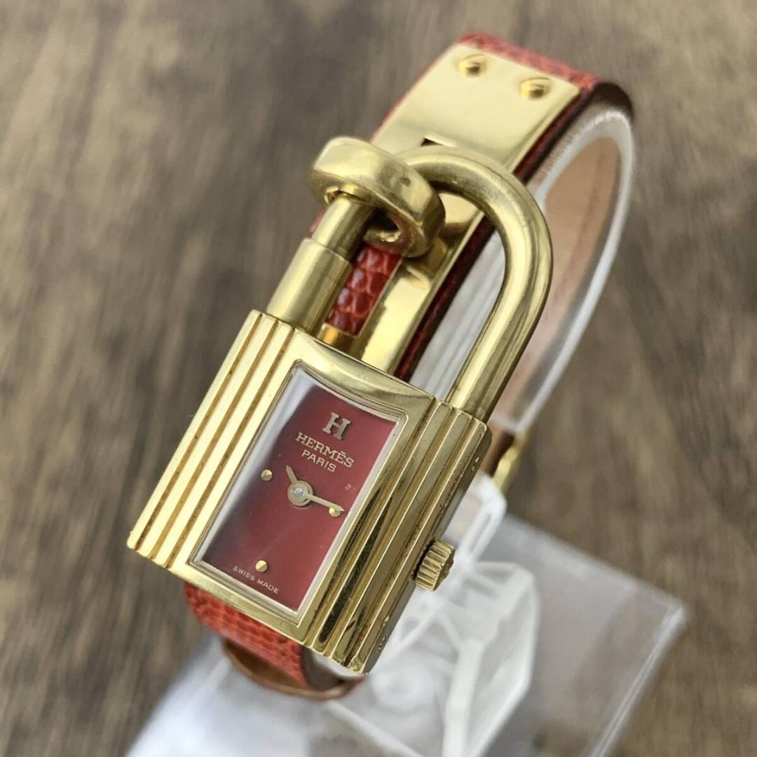 エルメス/HERMES ケリーウォッチ 南京錠 リザード レディース腕時計
