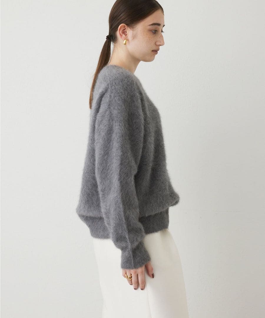 Whim Gazette カシミヤ混クルーネックファーニット美品