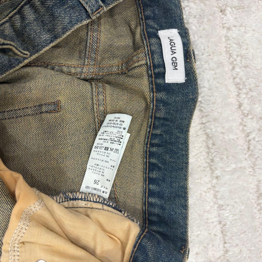 LAGUAGEM FAUX FUR フレアデニム