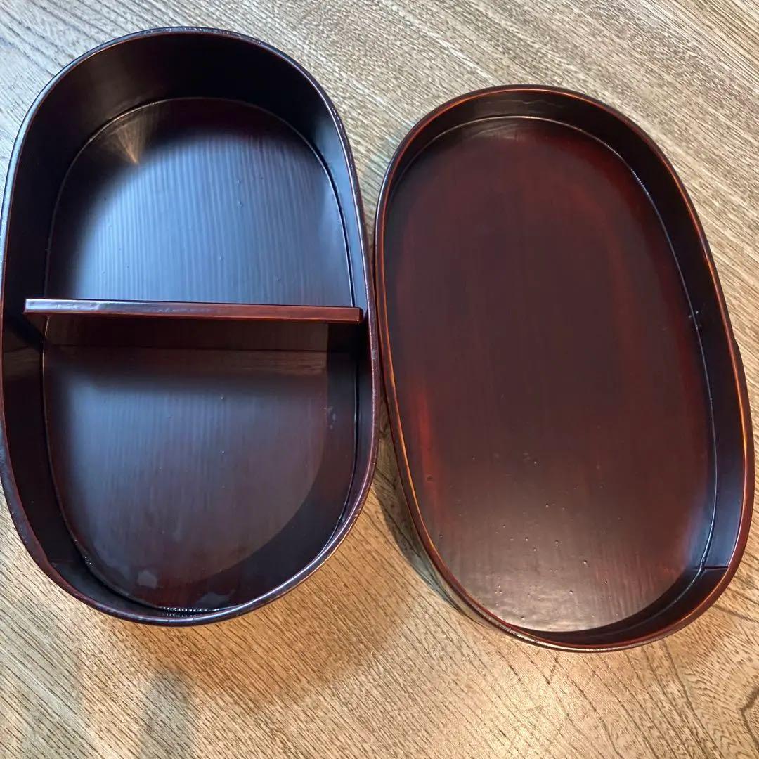 柴田慶信商店 シバキ塗り 小判弁当箱　大サイズ 　仕切り板付き　箱付き