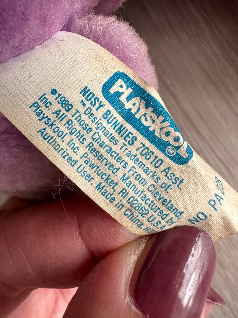 アメリカ購入1989年ノージーベアうさぎヴィンテージ　ナイルパーチ　ムチャチャ