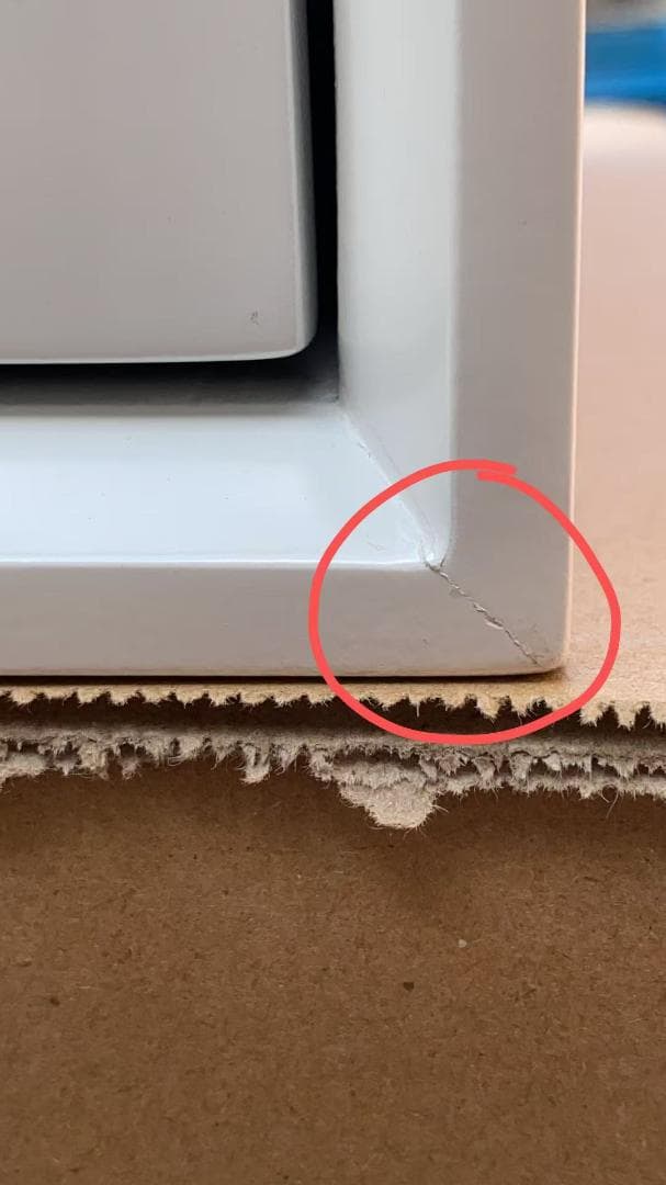 ホワイト 3段チェスト 金属脚 訳あり品　写真をご確認 TST-06-⑦