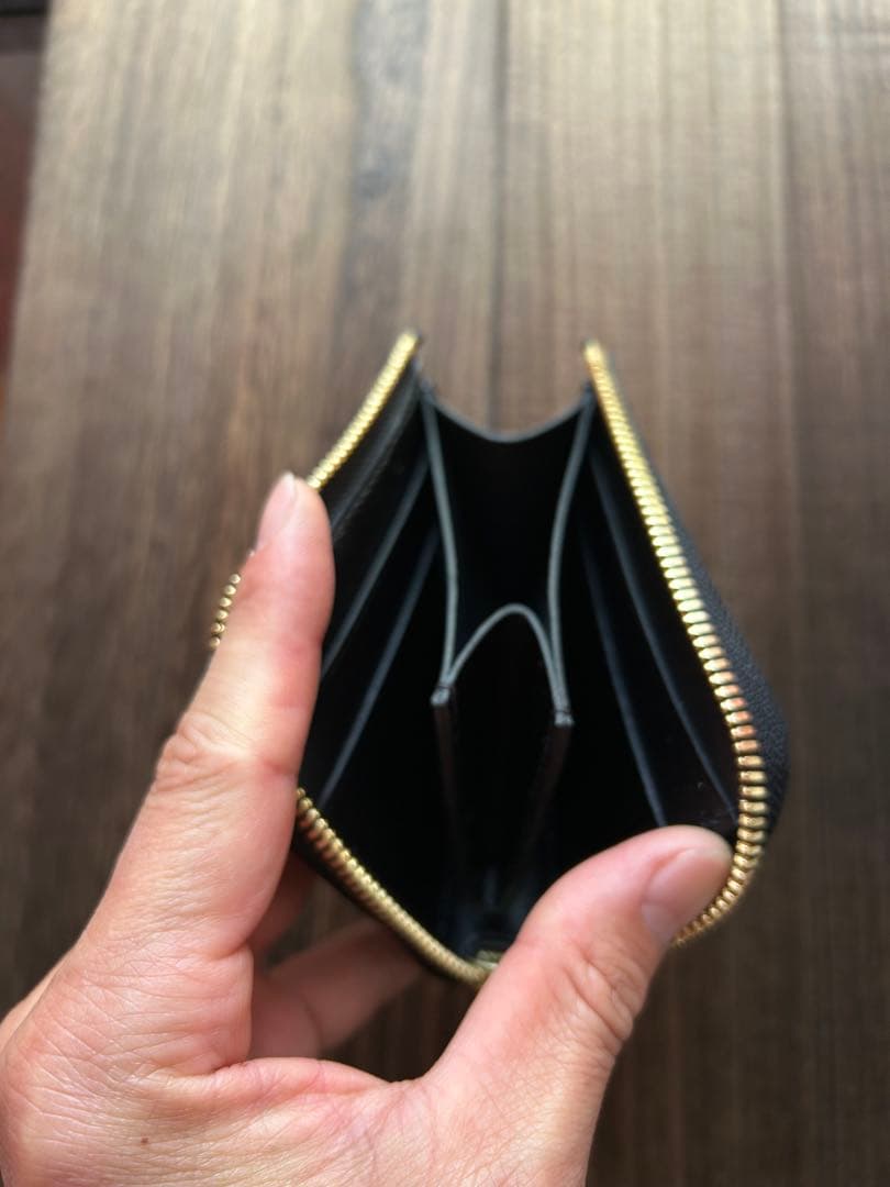 クロコダイル　ポロサス　藍染　コンパクトウォレット　L字ファスナー　ハンドメイド