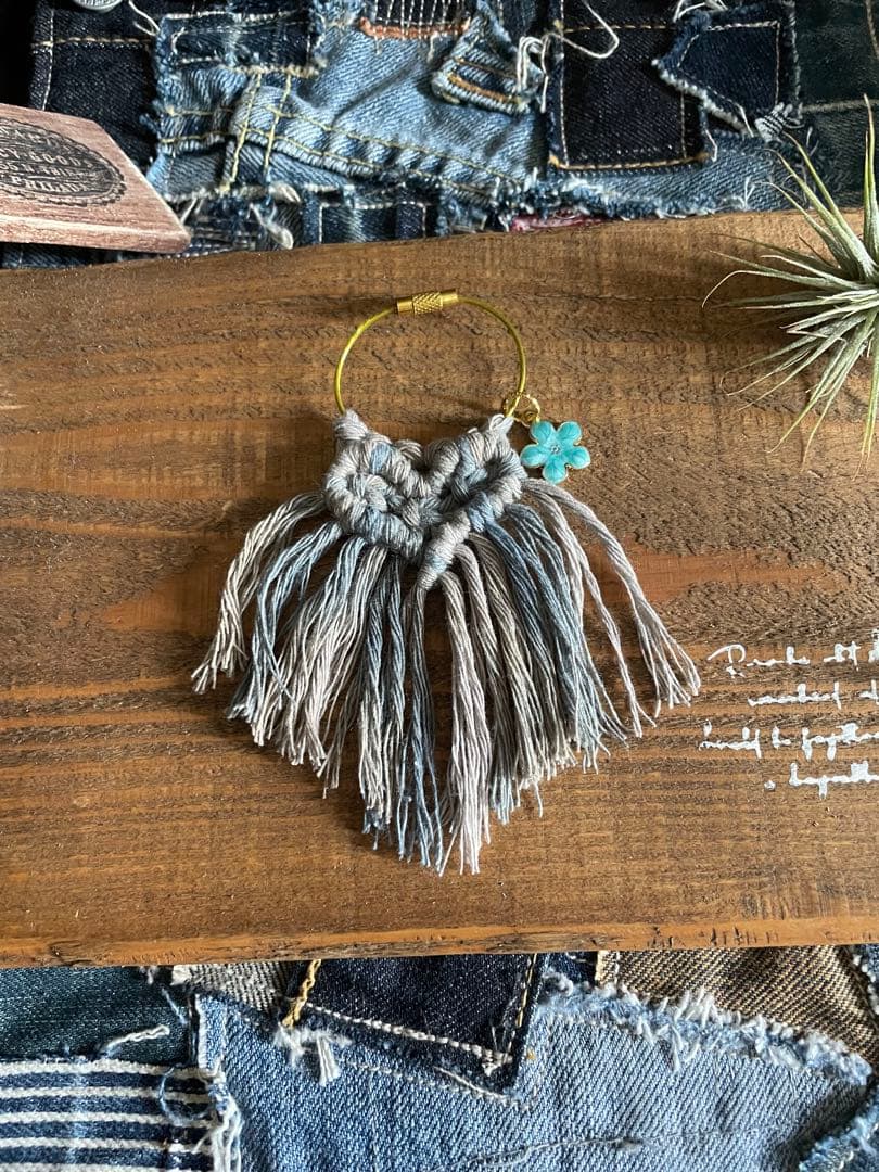 マクラメෆ‪bagチャームෆ‪vintageデニムෆ‪b.