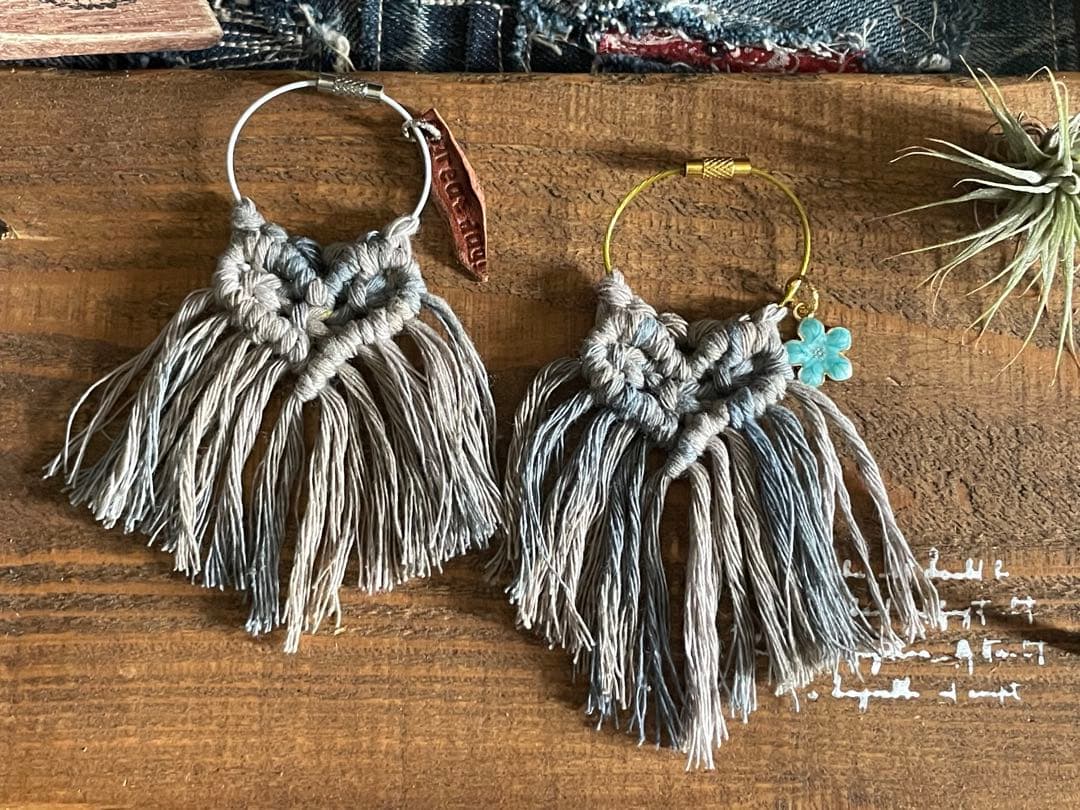 マクラメෆ‪bagチャームෆ‪vintageデニムෆ‪b.